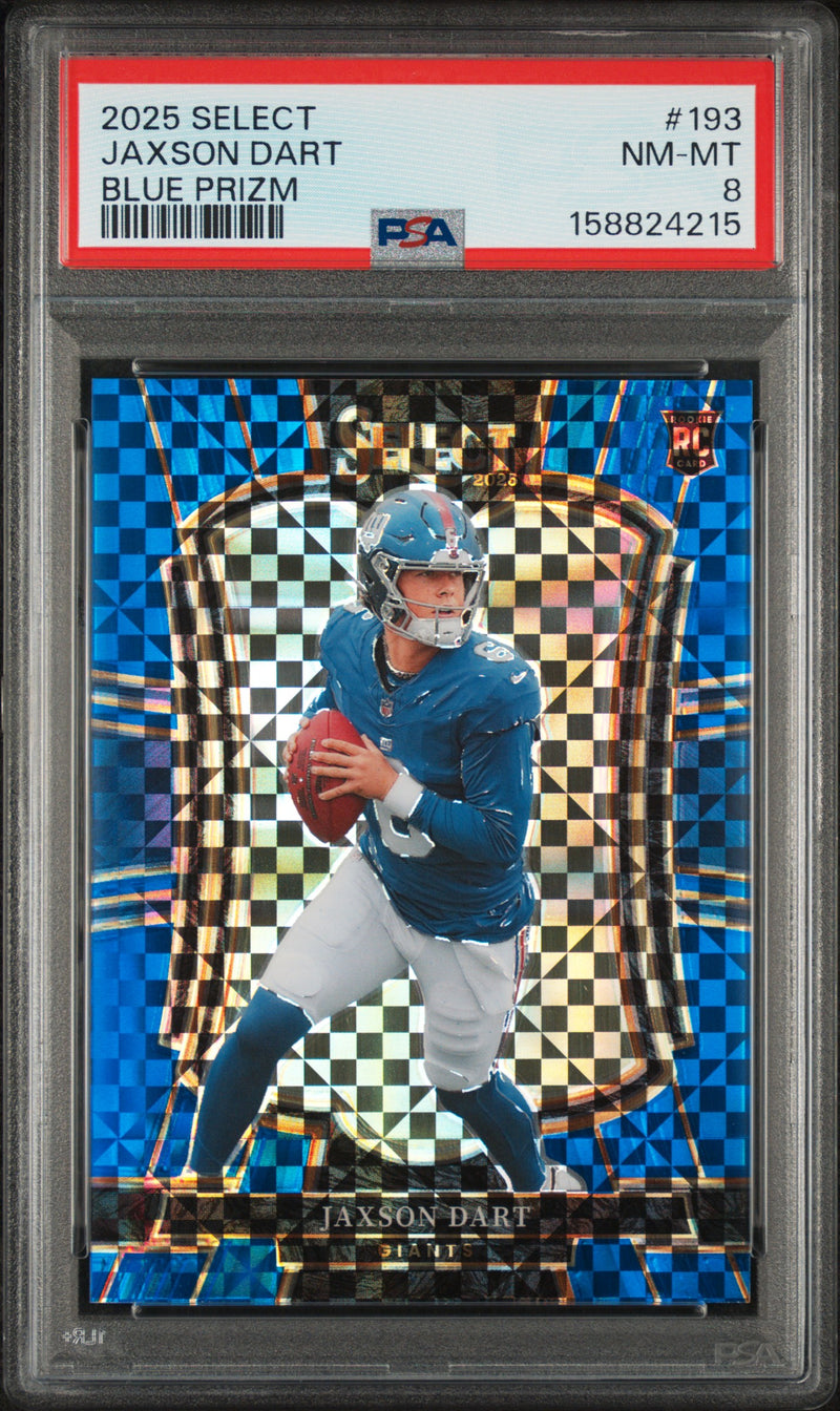 2025 Select Prizm Blue Jaxson Dart #193 /175 PSA 8