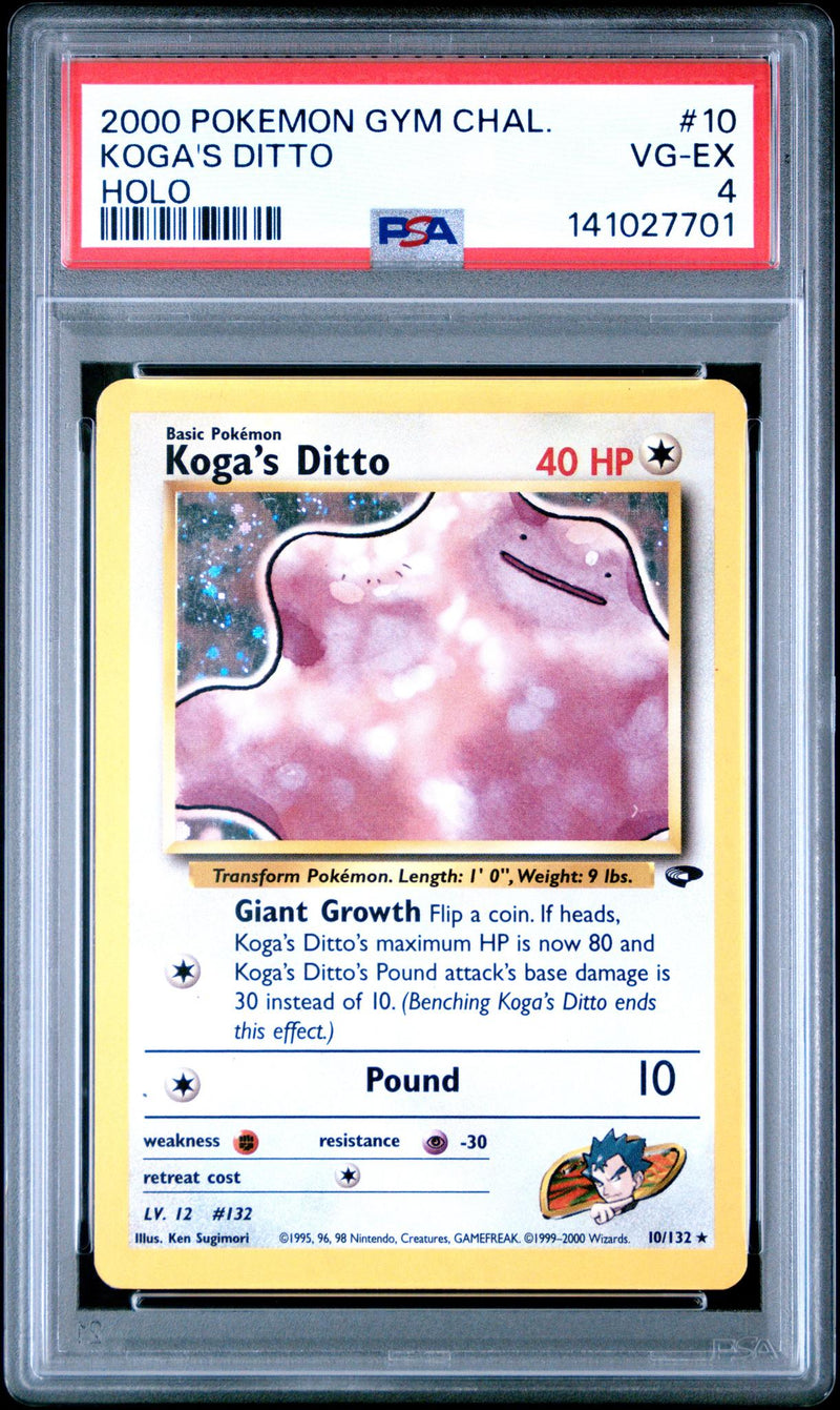 2000 Pokemon Gym Challenge Holo Koga's Ditto #10 PSA 4