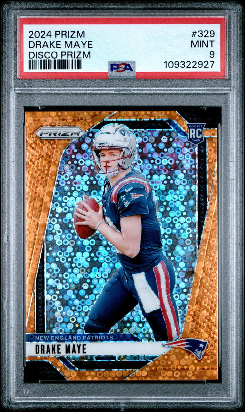 2024 Panini Prizm Disco Prizm Drake Maye #329 PSA 9