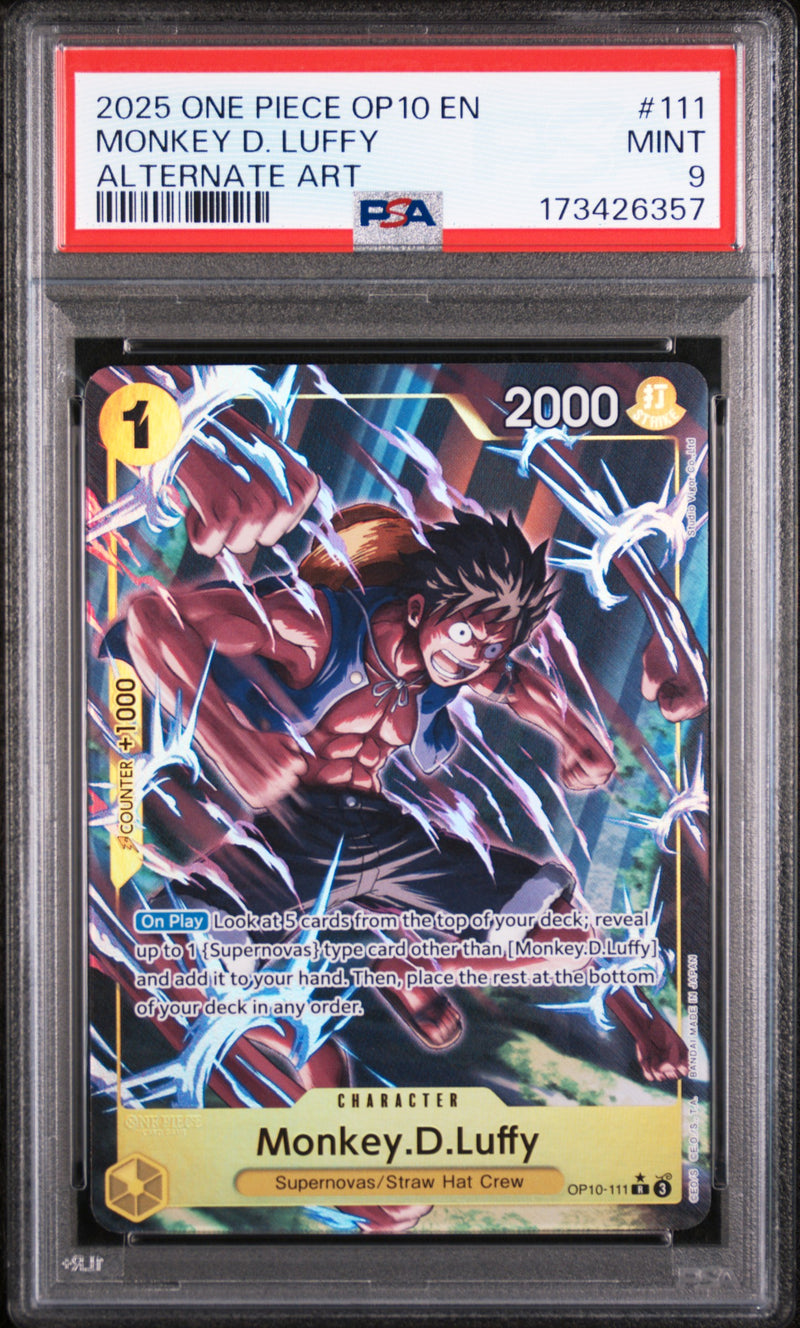 2025 One Piece Royal Blood Alternate Art Monkey D. Luffy #OP10-111 PSA 9