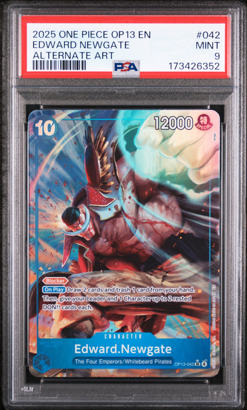 2025 One Piece Carrying On His Will Alternate Art Edward Newgate #OP13042 PSA 9