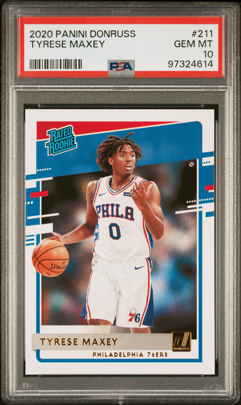 2020 Donruss Rated Rookie Tyrese Maxey #211 PSA 10