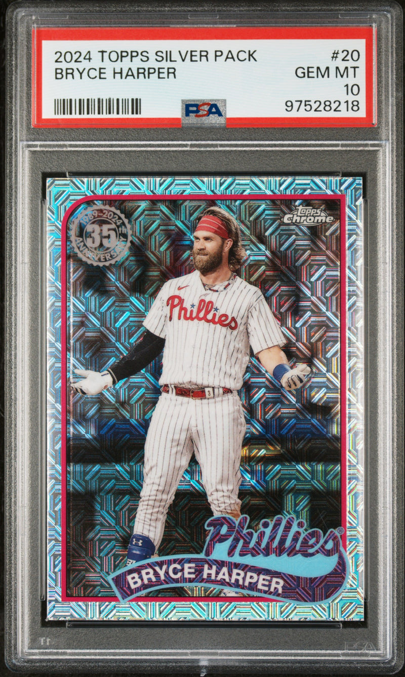 2024 Topps Topps (Series 2 Only) '89 Silver Pack Bryce Harper #2T89C-20 PSA 10