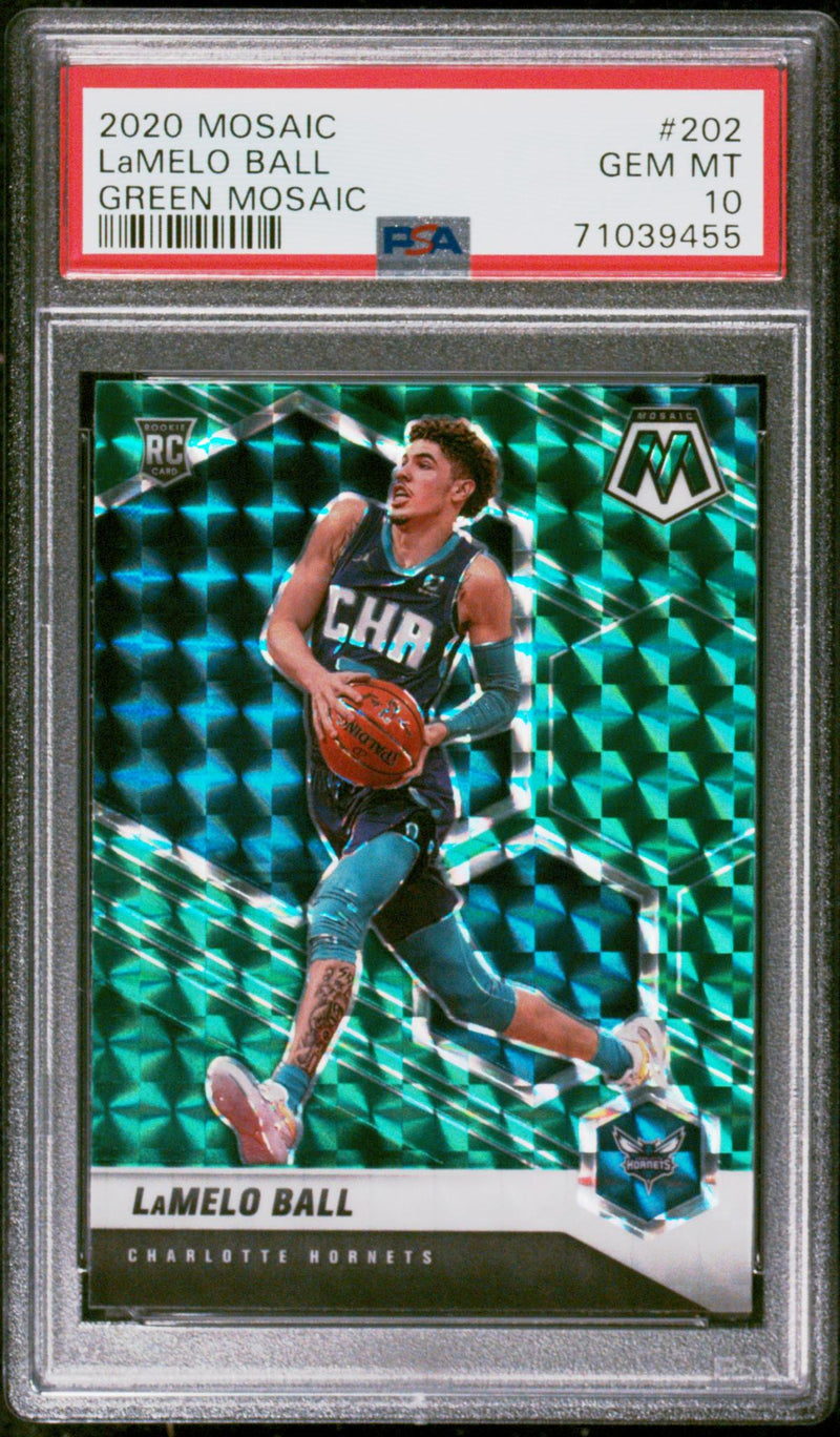 2020 Panini Mosaic Green Mosaic Lamelo Ball #202 PSA 10