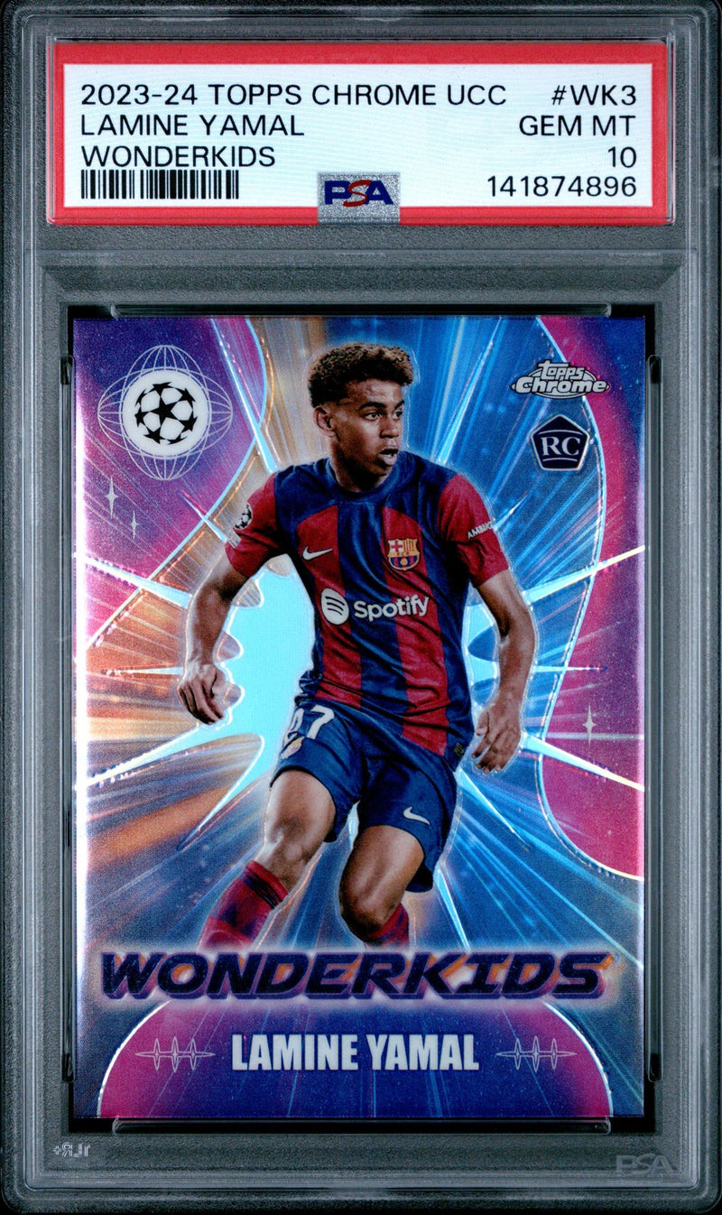 2023 Topps Chrome UEFA Club Competitions Wonderkids Lamine Yamal #WK3 PSA 10