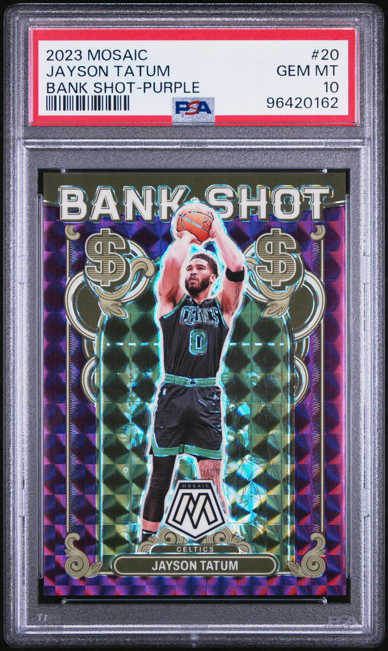 2023 Panini Mosaic Bank Shot Purple Jayson Tatum #20 /99 PSA 10