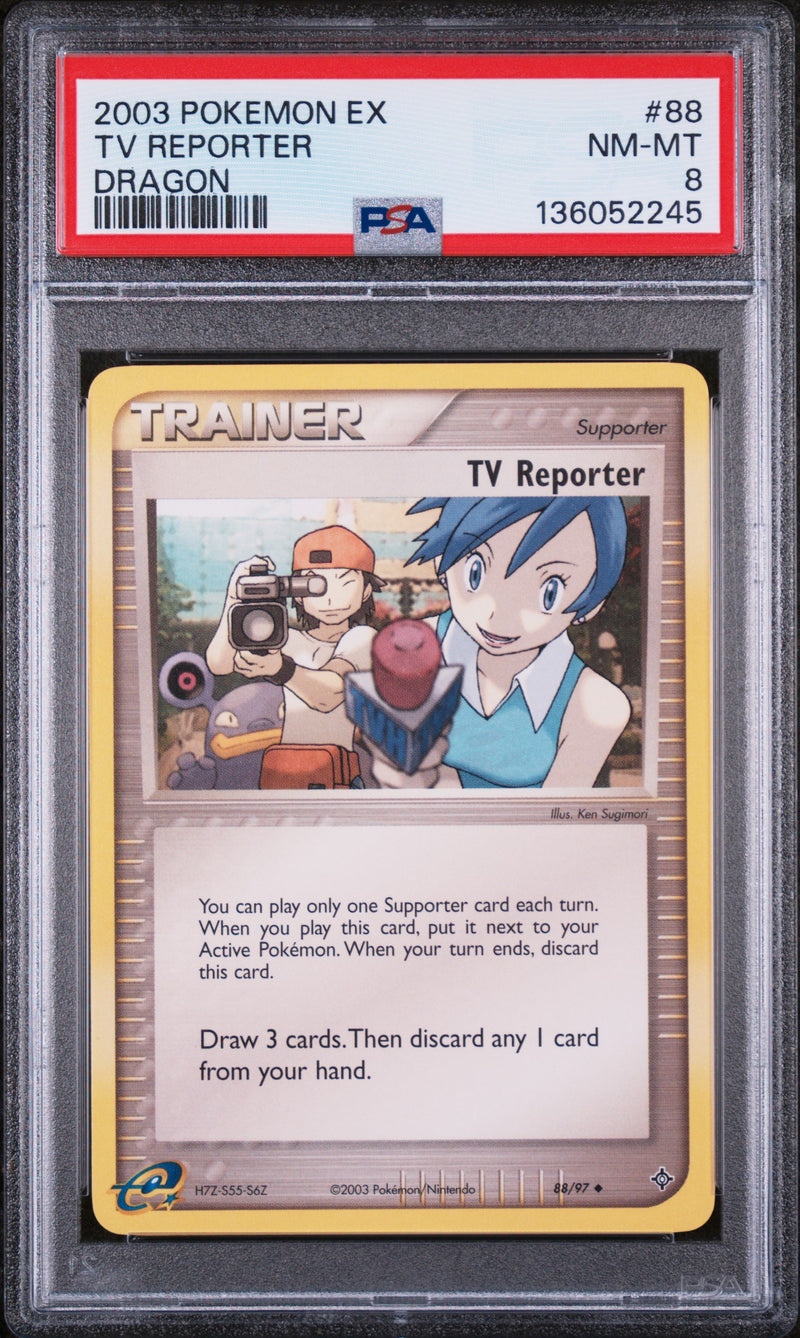 2003 Pokemon Ex Dragon Tv Reporter #88 PSA 8