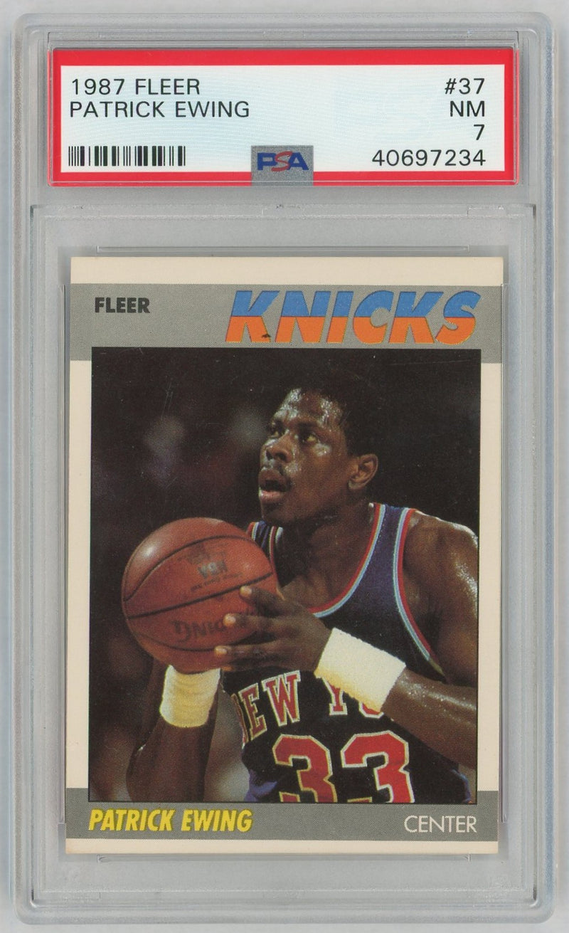 1987 Fleer Patrick Ewing #37 PSA 7