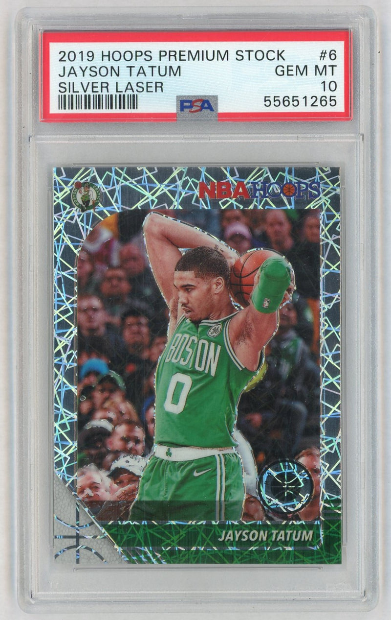 2019 Hoops Premium Stock Silver Laser Prizm Jayson Tatum #6 PSA 10