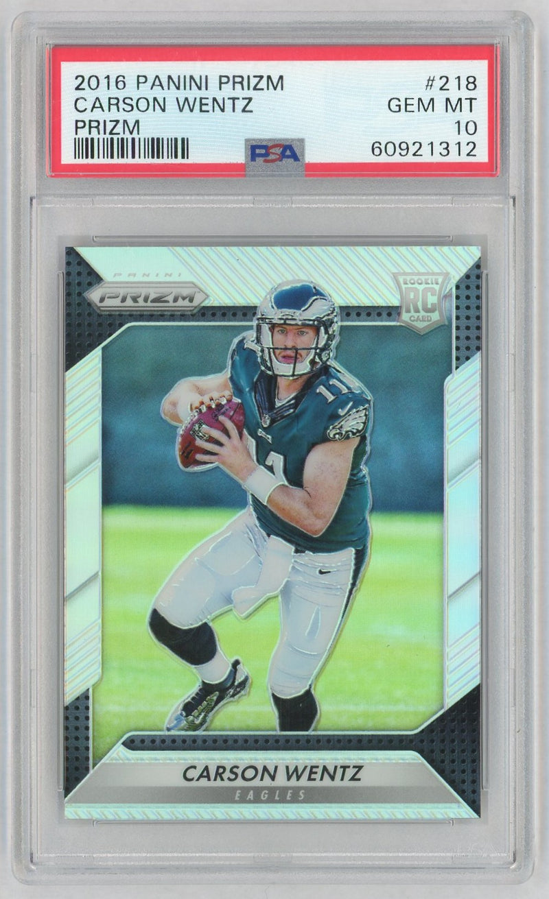 2016 Panini Prizm Silver Prizm Carson Wentz #218 PSA 10