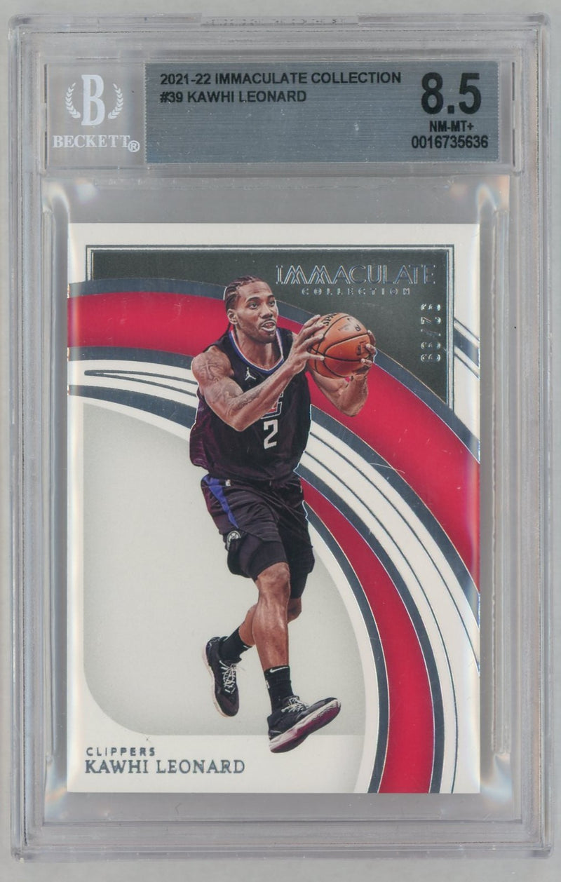 2021 Immaculate Collection Kawhi Leonard #39 /99 /75 BGS 8.5