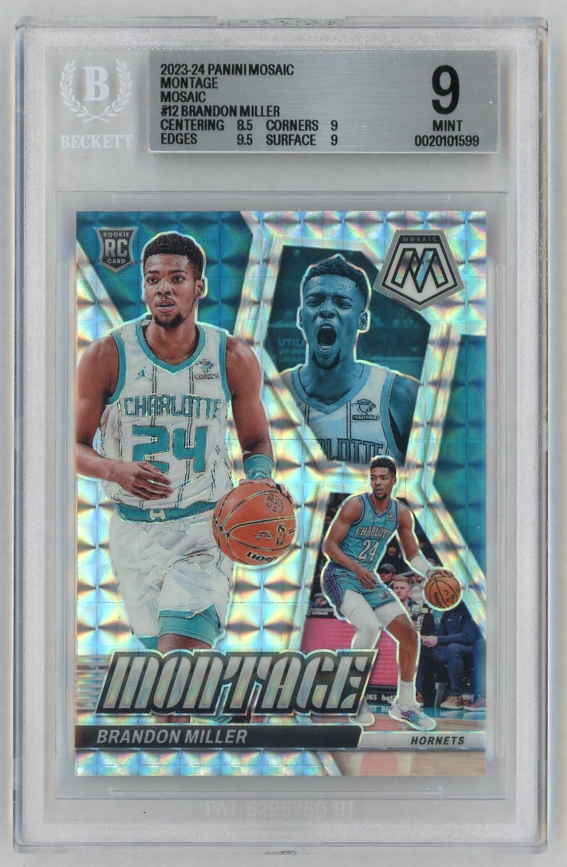 2023 Panini Mosaic Mosaic Prizm Brandon Miller #12 BGS 9
