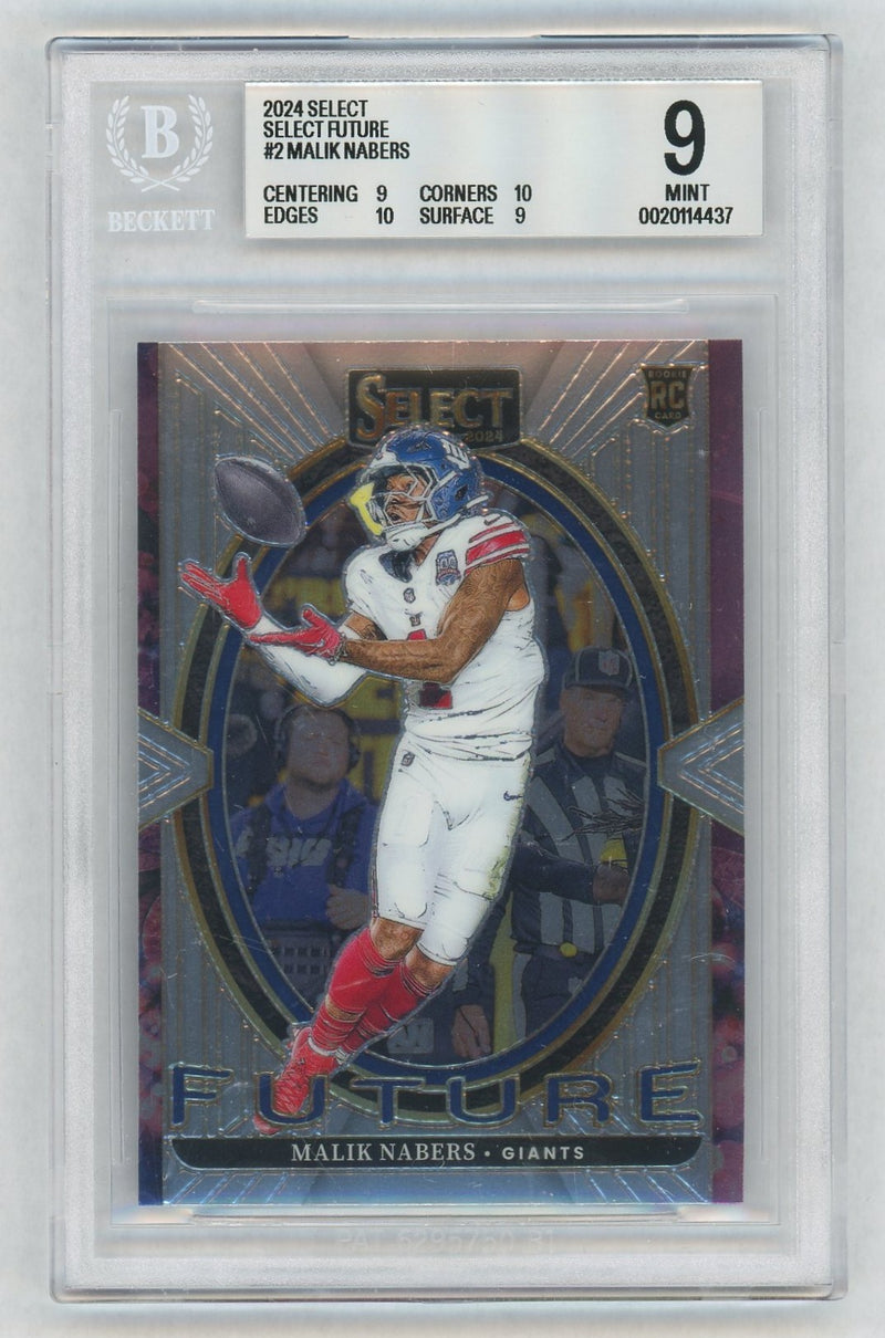 2024 Panini Select Malik Nabers #2 BGS 9