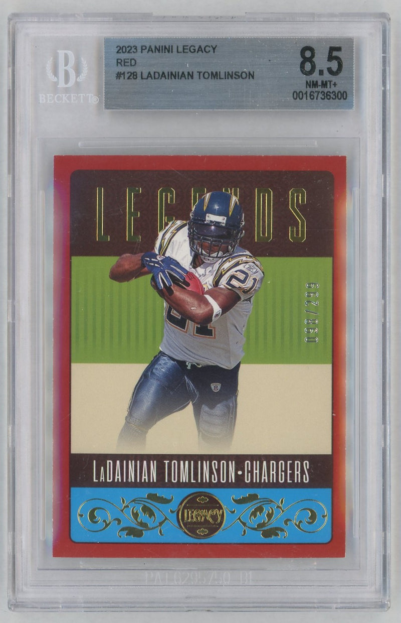 2023 Panini Legacy Red Ladainian Tomlinson #128 /299 BGS 8.5
