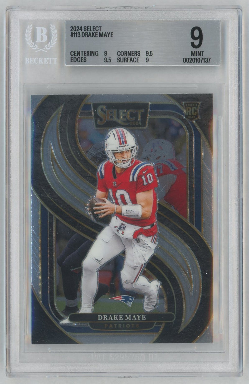 2024 Panini Select Premier Level Drake Maye #113 BGS 9