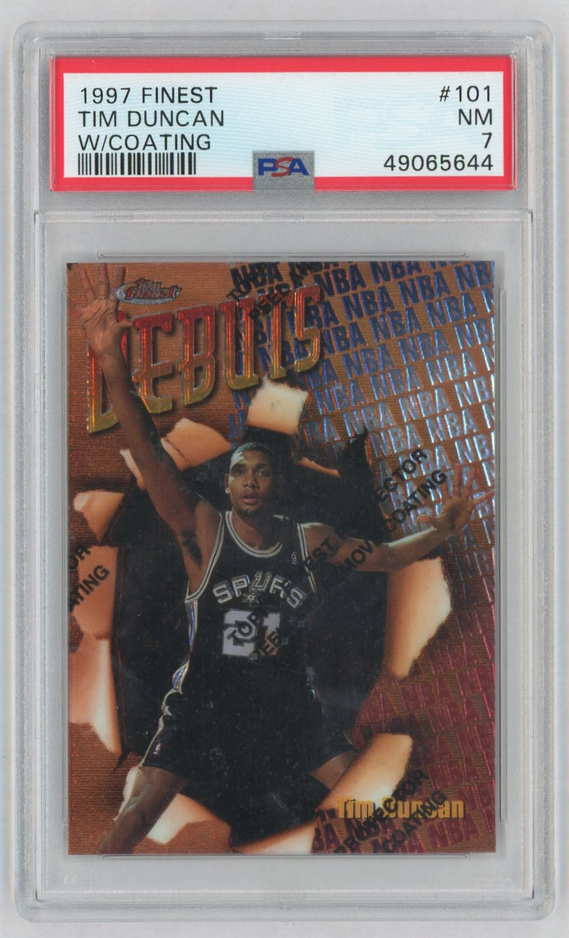 1997 Finest W/ Coating Tim Duncan #101 PSA 7