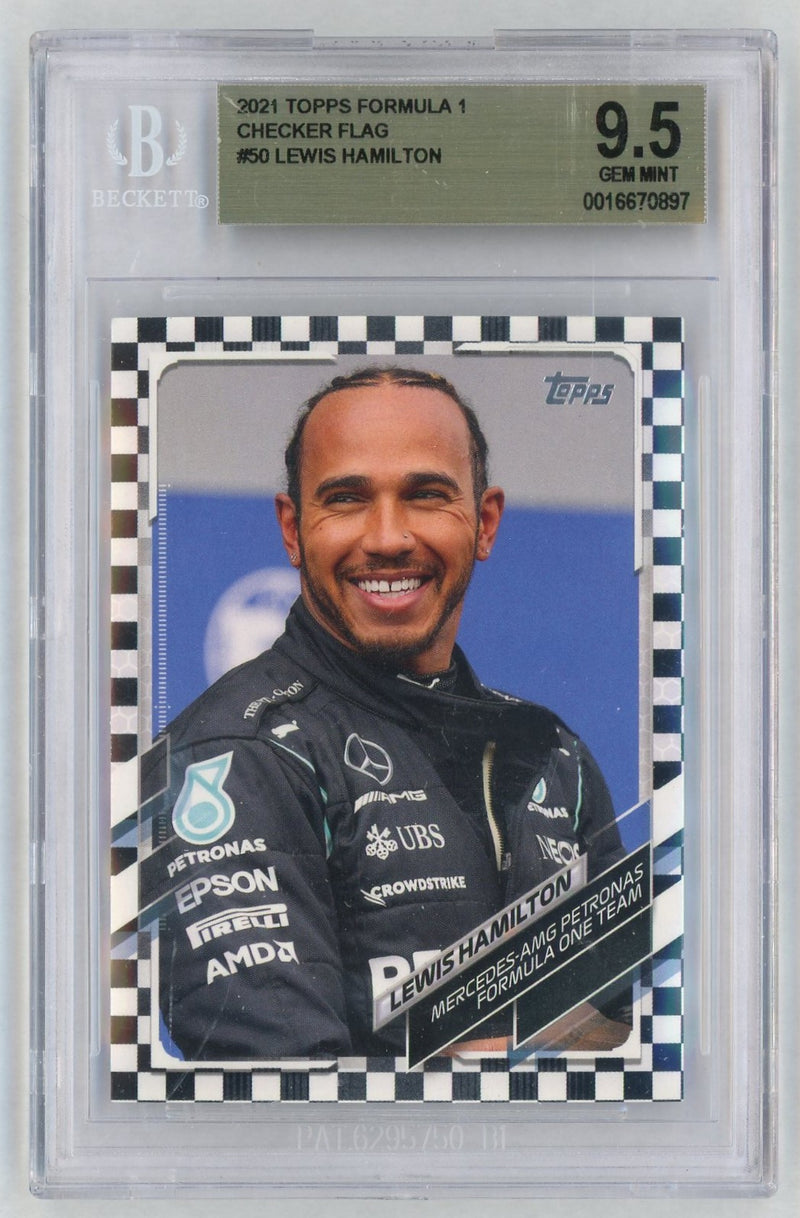 2021 Topps Formula 1 Checker Flag Lewis Hamilton #50 /99 /50 BGS 9.5