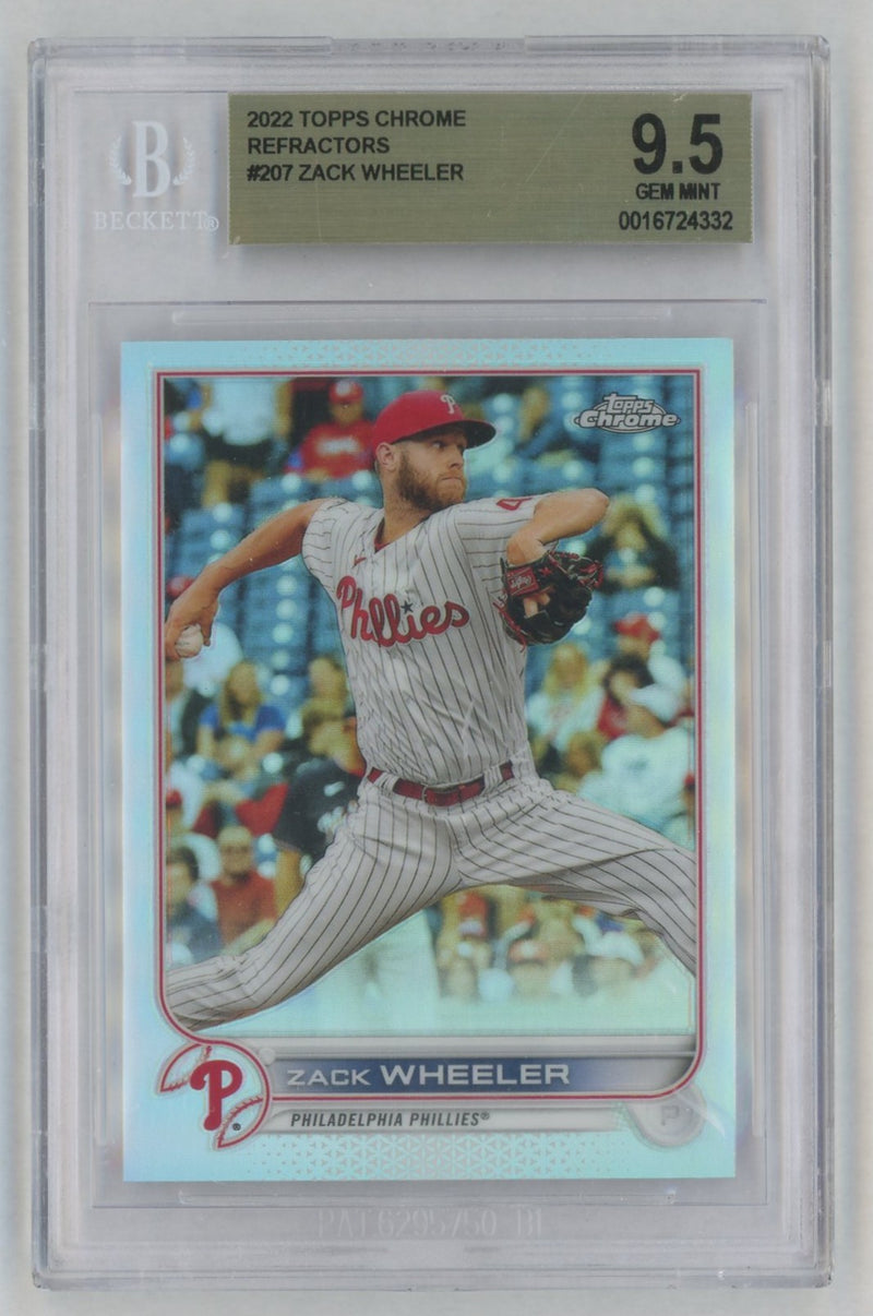 2022 Topps Chrome Refractor Zack Wheeler #207 BGS 9.5