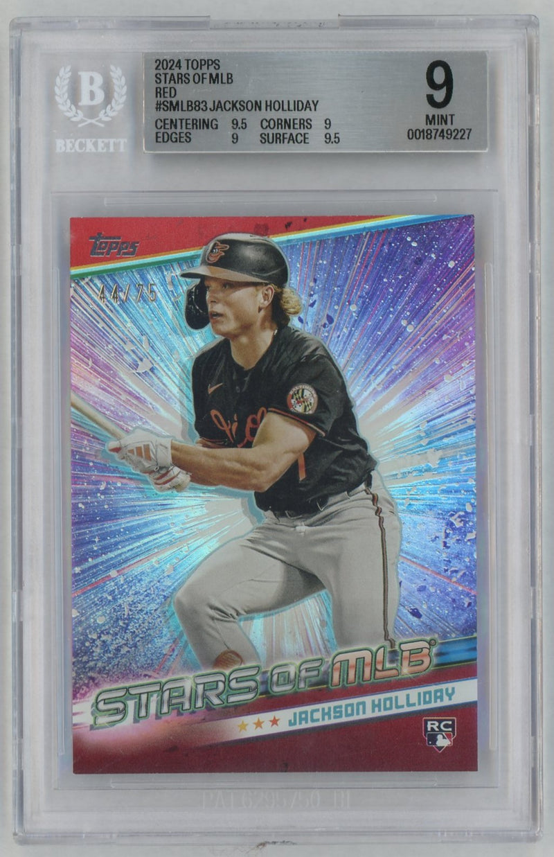 2024 Topps Stars of MLB Red Jackson Holliday #SMLB83 /70 /75 BGS 9