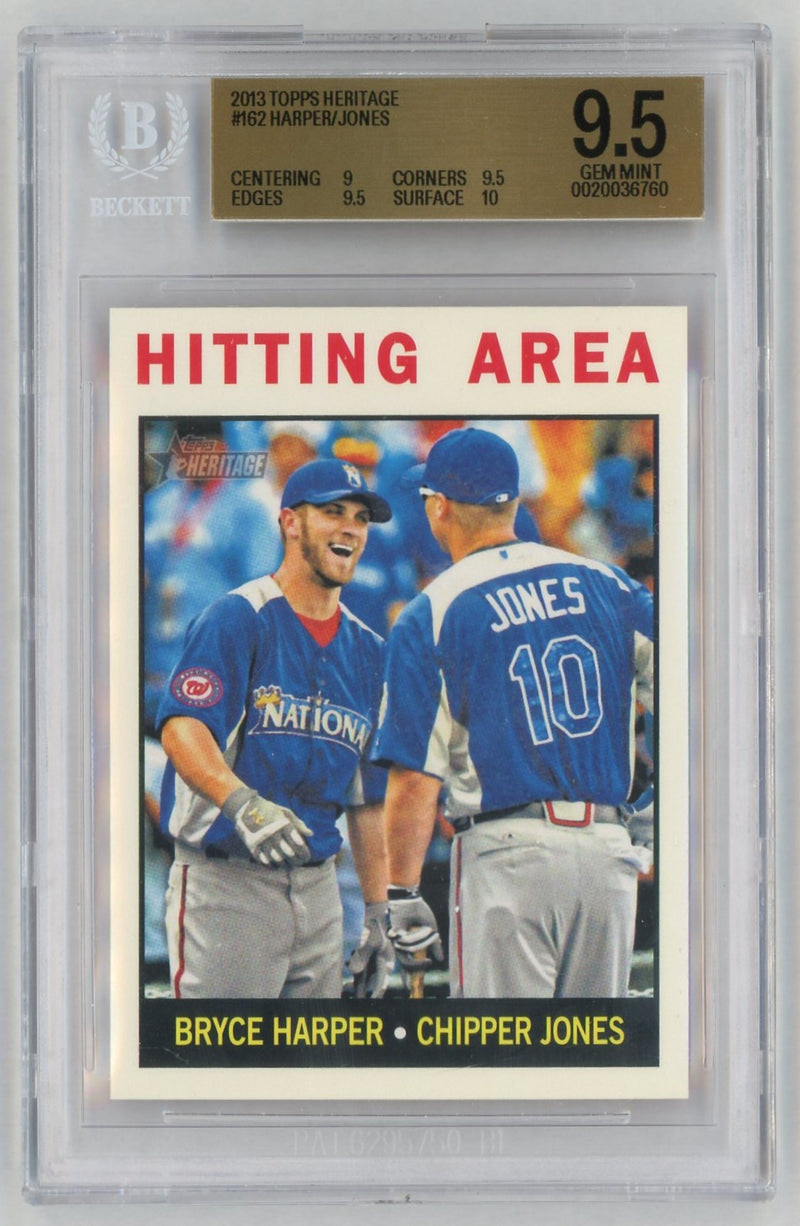 2013 Topps Heritage Bryce Harper/Chipper Jones #162 BGS 9.5