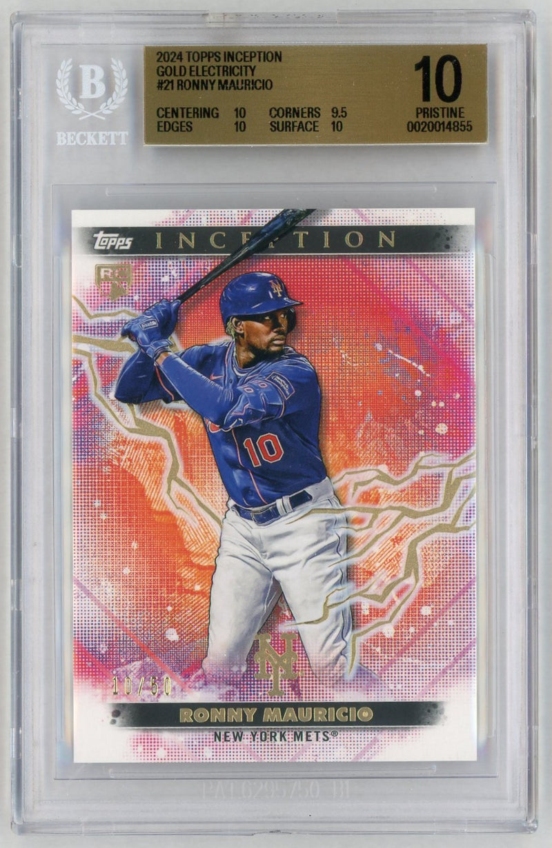 2024 Topps Inception Gold Electricity Ronny Mauricio #21 /50 BGS 10