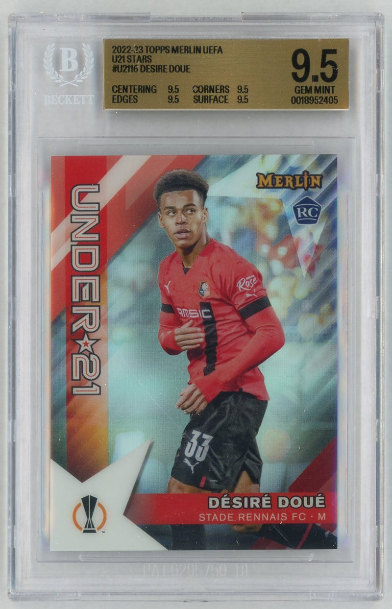2022-23 Topps Merlin Under 21 Désiré Doué #U21-16 Rookie BGS 9.5 Beckett