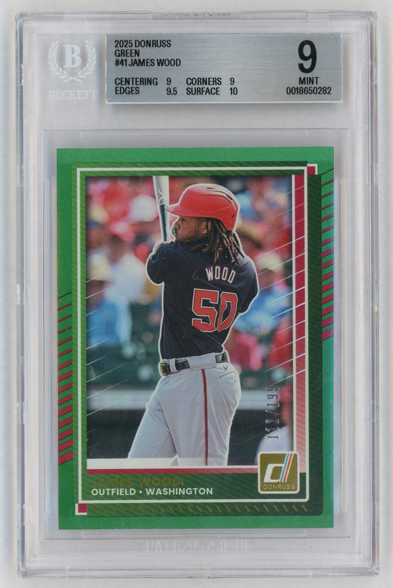 2025 Donruss Green James Wood #41 /199 BGS 9