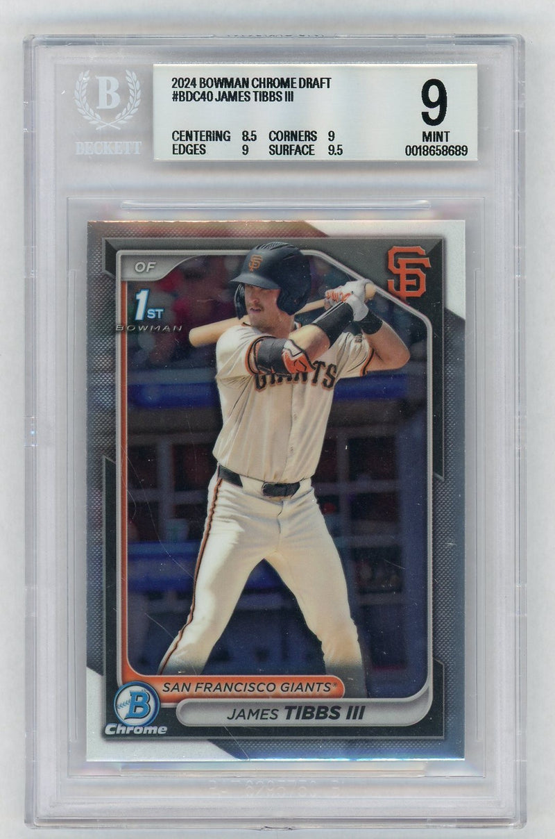 2024 Bowman Draft James Tibbs III #BDC-40 BGS 9