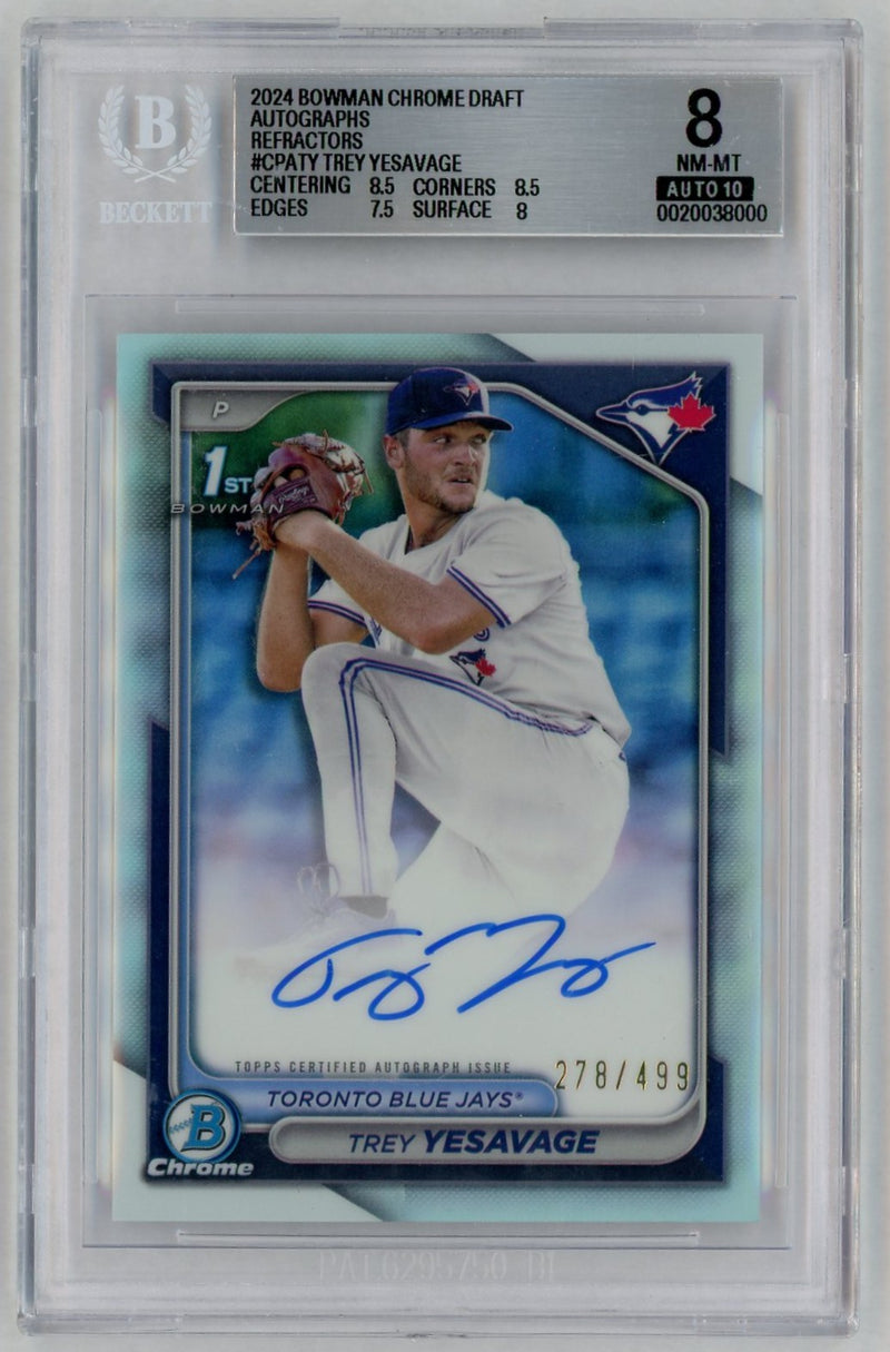 2024 Bowman Draft Refractor Trey Yesavage #CPA-TY /499 BGS 8