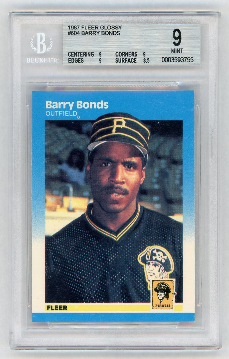 1987 Fleer Glossy Barry Bonds #604 BGS 9