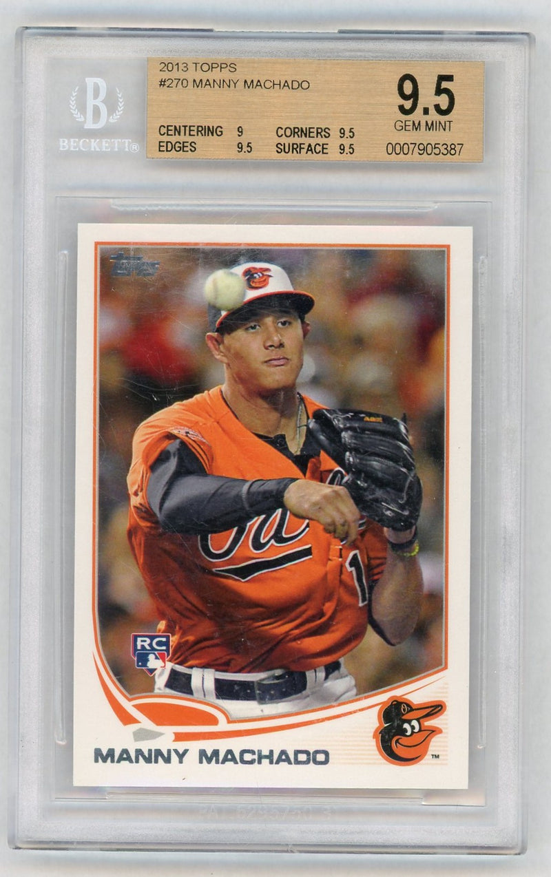 2013 Topps Fielding Manny Machado #270A BGS 9.5