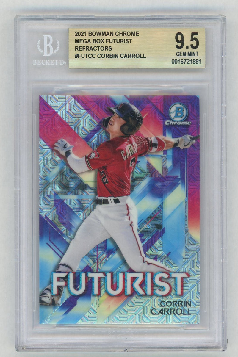 2021 Bowman Chrome Mega Box Futurist Refractors Corbin Carroll #FUTCC BGS 9.5