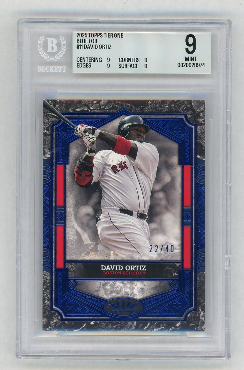 2025 Topps Tier One Blue Foil David Ortiz #11 /40 BGS 9