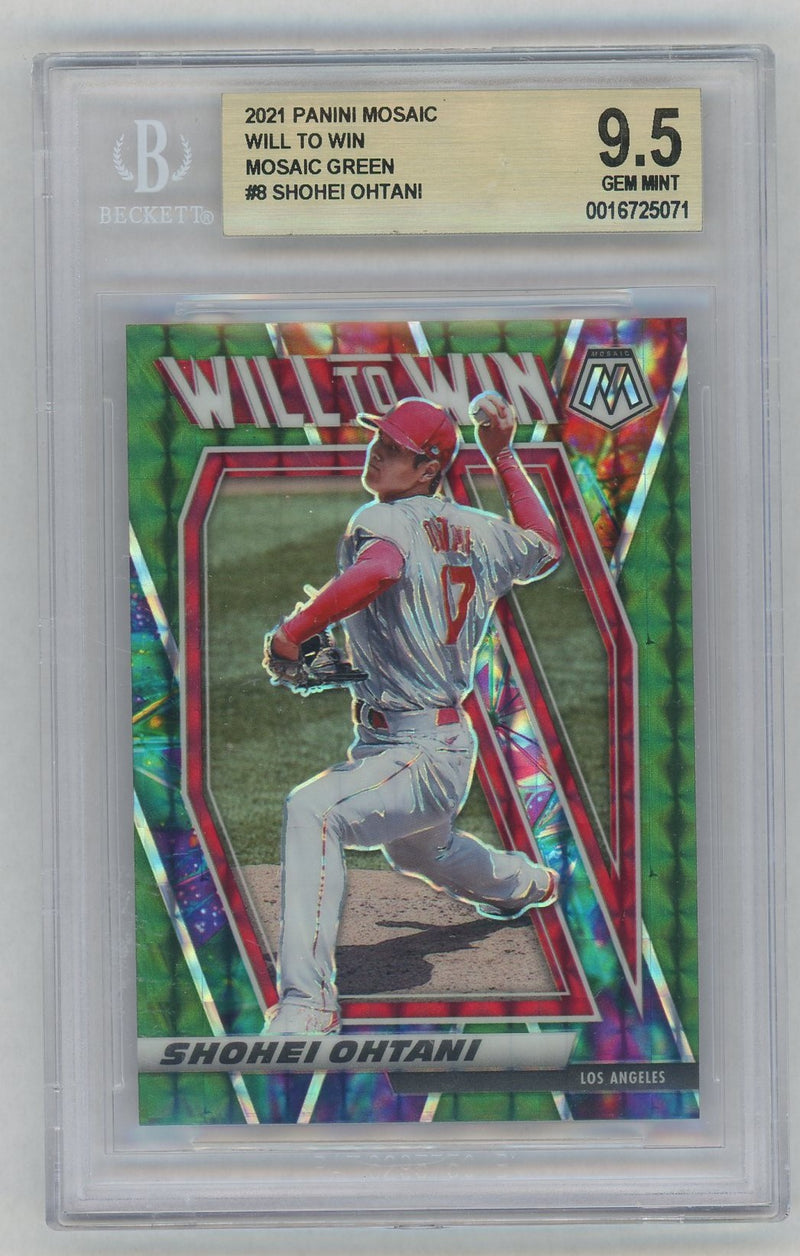 2021 Panini Mosaic Will To Win Green Mosaic Shohei Ohtani #WTW8 BGS 9.5