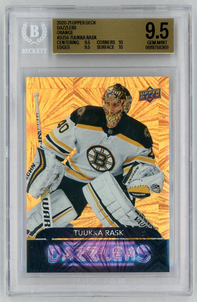 2020 Upper Deck Dazzlers Orange Tuukka Rask #DZ55 BGS 9.5