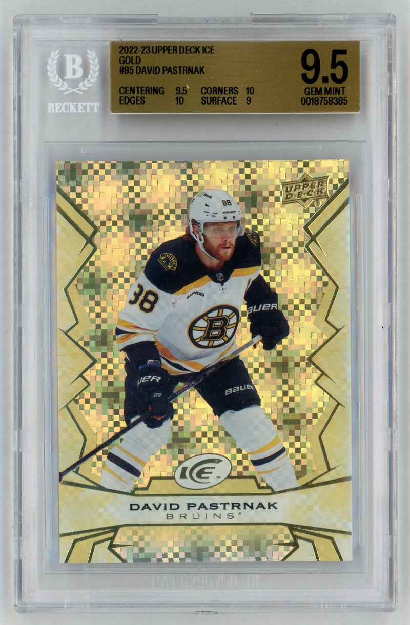 2022 Upper Deck Ice Gold David Pastrnak #85 /750 BGS 9.5