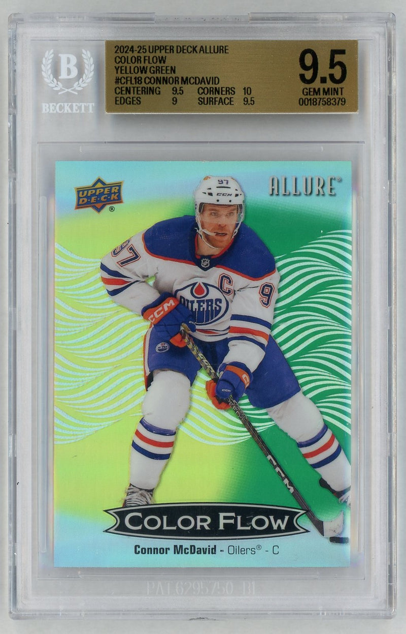 2024 Upper Deck Allure Color Flow Yellow Green Connor Mcdavid #CFL18 BGS 9.5