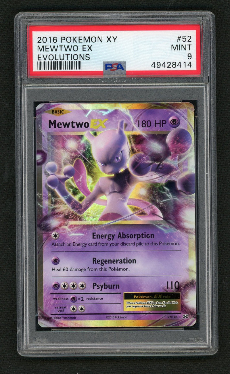 2016 Pokemon XY Evolutions Mewtwo Ex #52 PSA 9