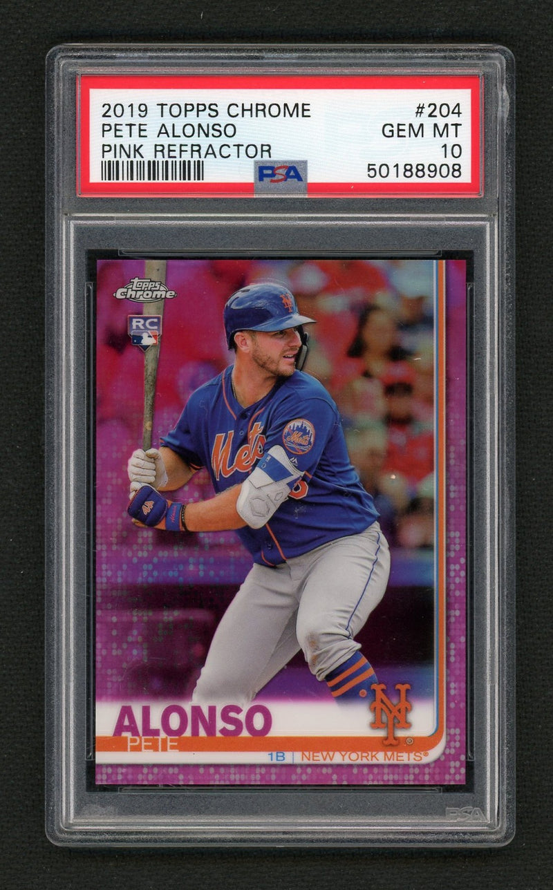 2019 Topps Chrome Pink Refractor Pete Alonso #204 PSA 10