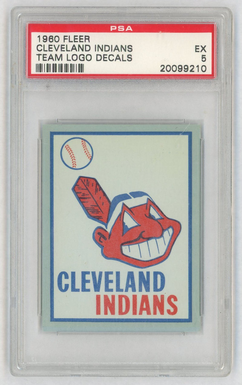 1960 Fleer Team Logo Decals Cleveland Indians PSA 5