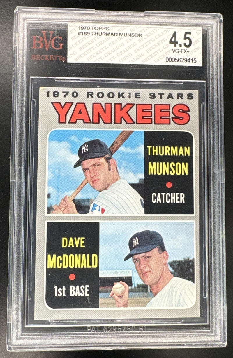 1970 Topps Yankees Rookie Stars Dave Mcdonald/Thurman Munson #189 BGS 4.5