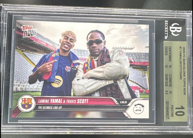 2024 Topps Now Fc Barcelona Lamine Yamal/Travis Scott #001 /22483 BGS 10