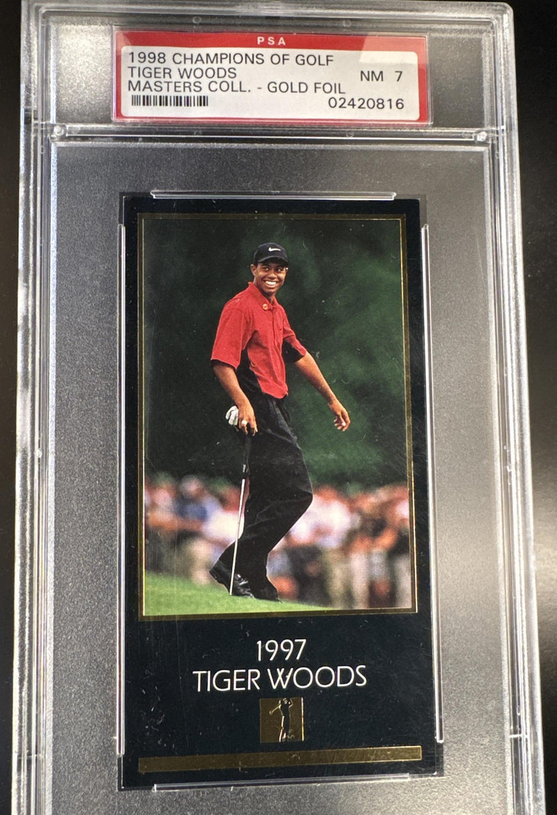1997 Grand Slam Ventures Masters Collection Gold Foil Tiger Woods #1997 PSA 7