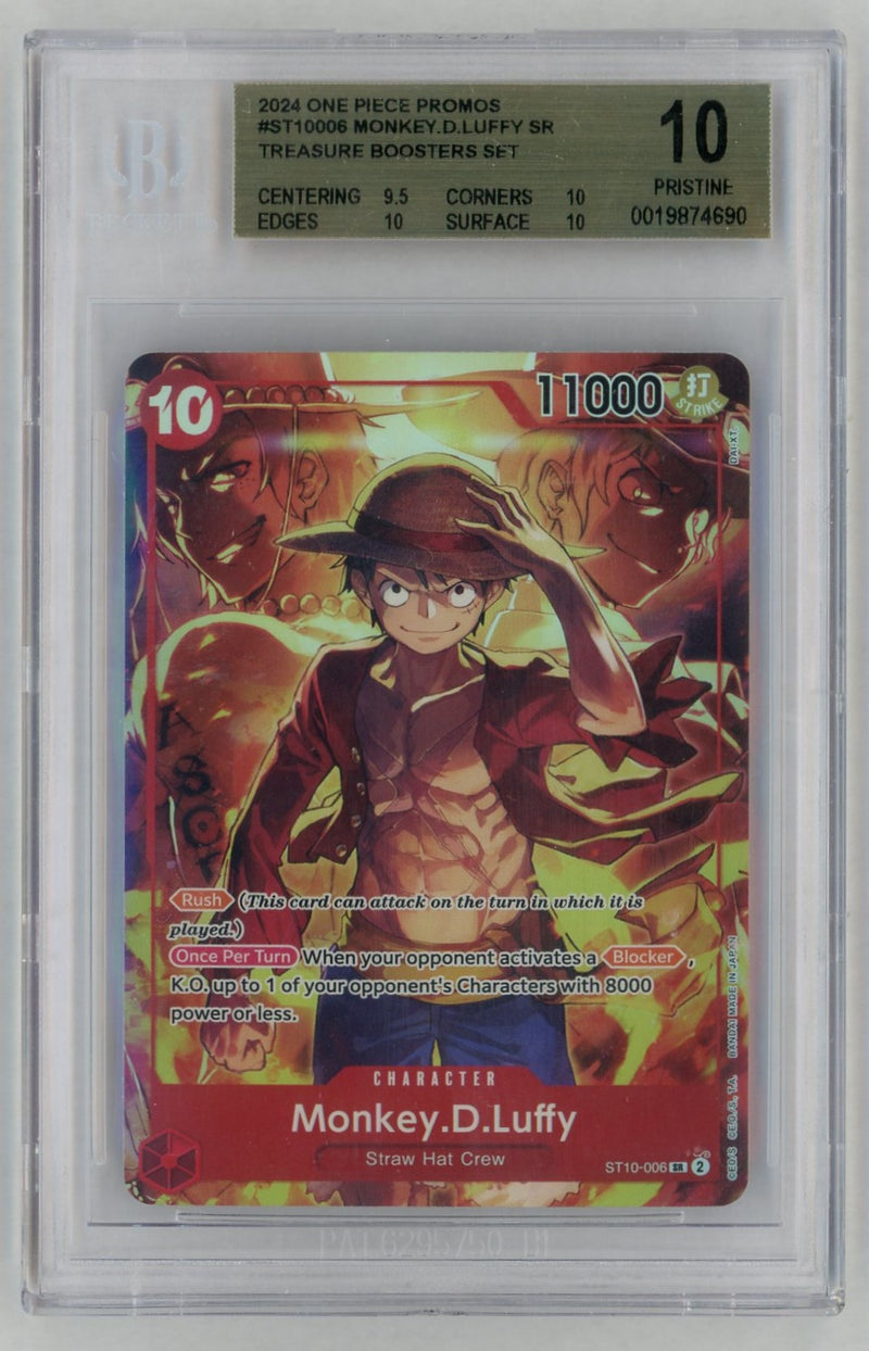 2024 One Piece Card Game Promo Treasure Boosters Set Monkey D. Luffy #ST10006 BGS 10