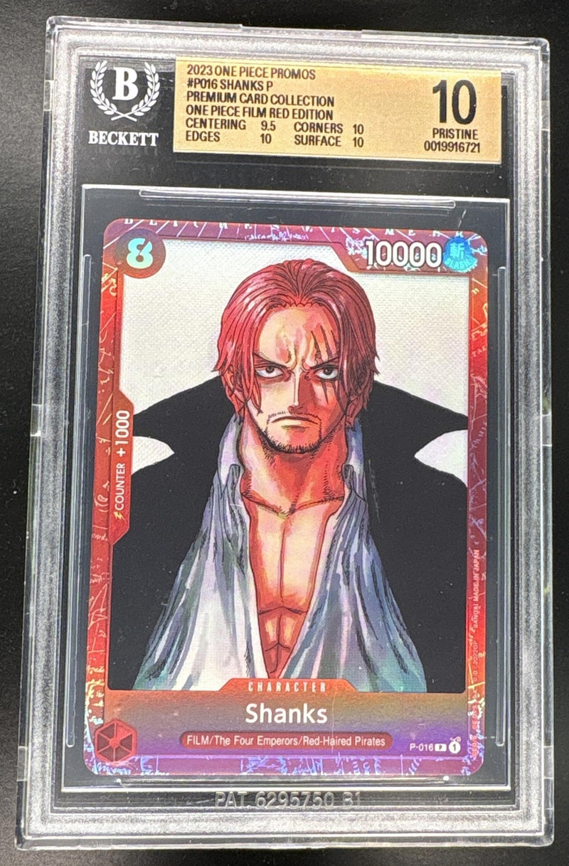 2023 One Piece Card Game Promos Premium Card Collection One Piece Film Red Edition Shanks #P016 BGS 10
