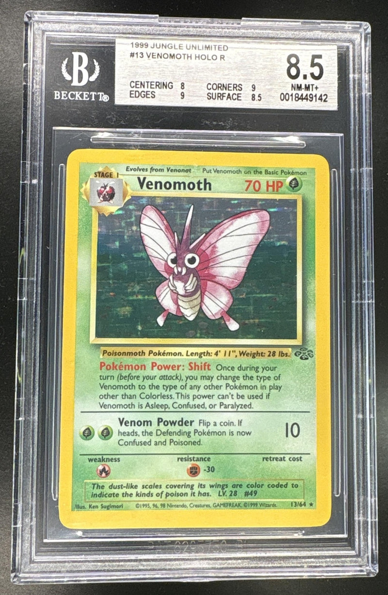 1999 Pokemon Jungle Holo Venomoth #13 BGS 8.5
