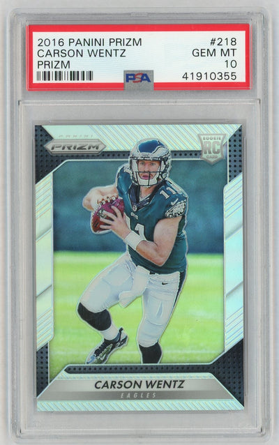 2016 Panini Prizm Silver Prizm Carson Wentz #218 PSA 10