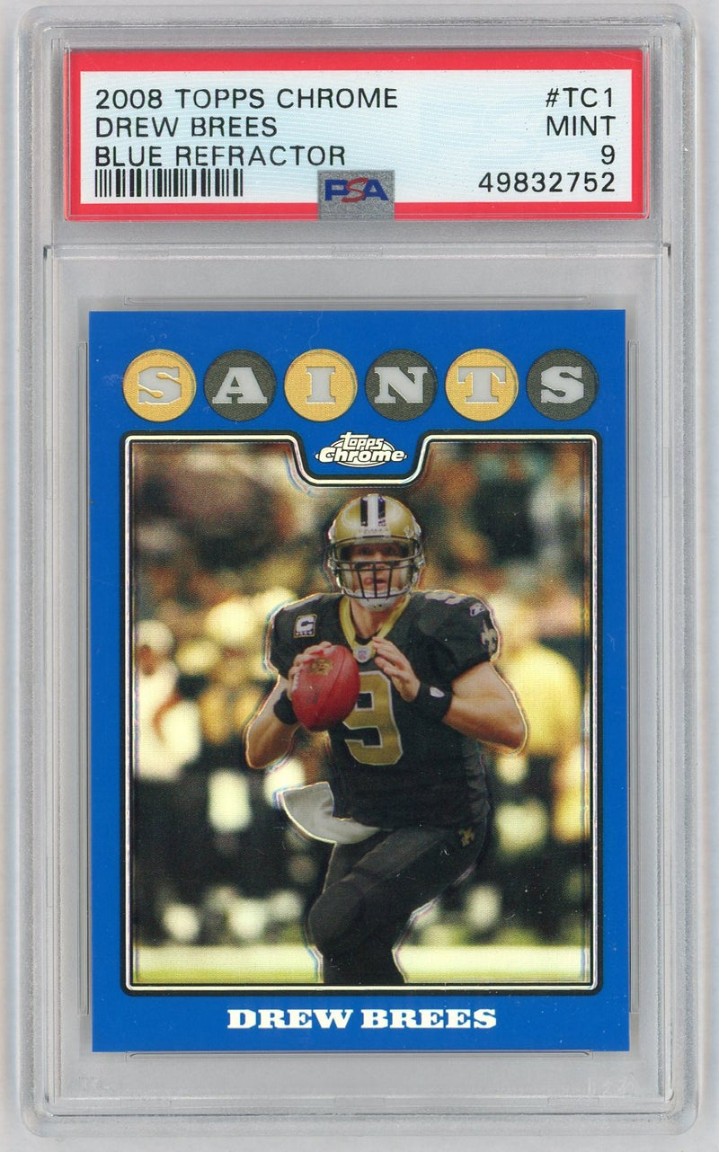 2008 Topps Chrome Blue Refractor Drew Brees #TC1 PSA 9