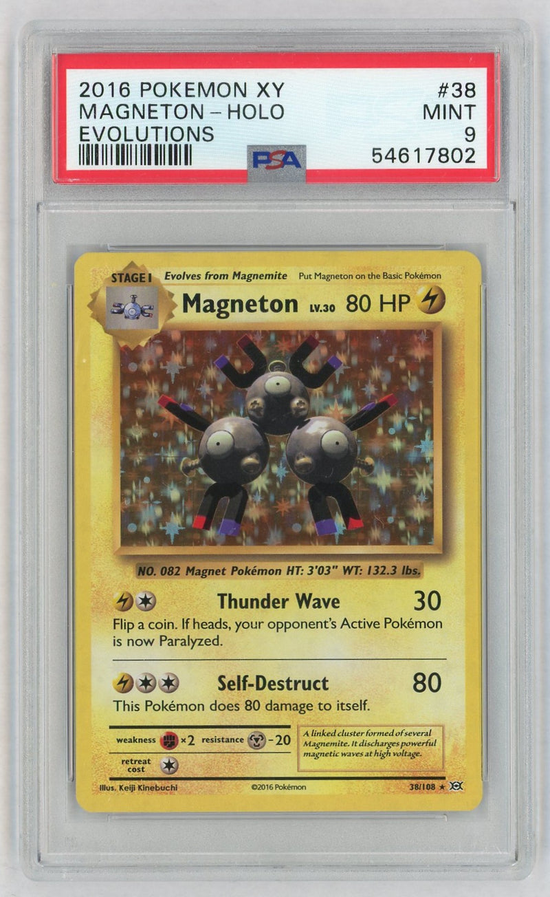 2016 Pokemon XY Evolutions Holo Magneton #38 PSA 9