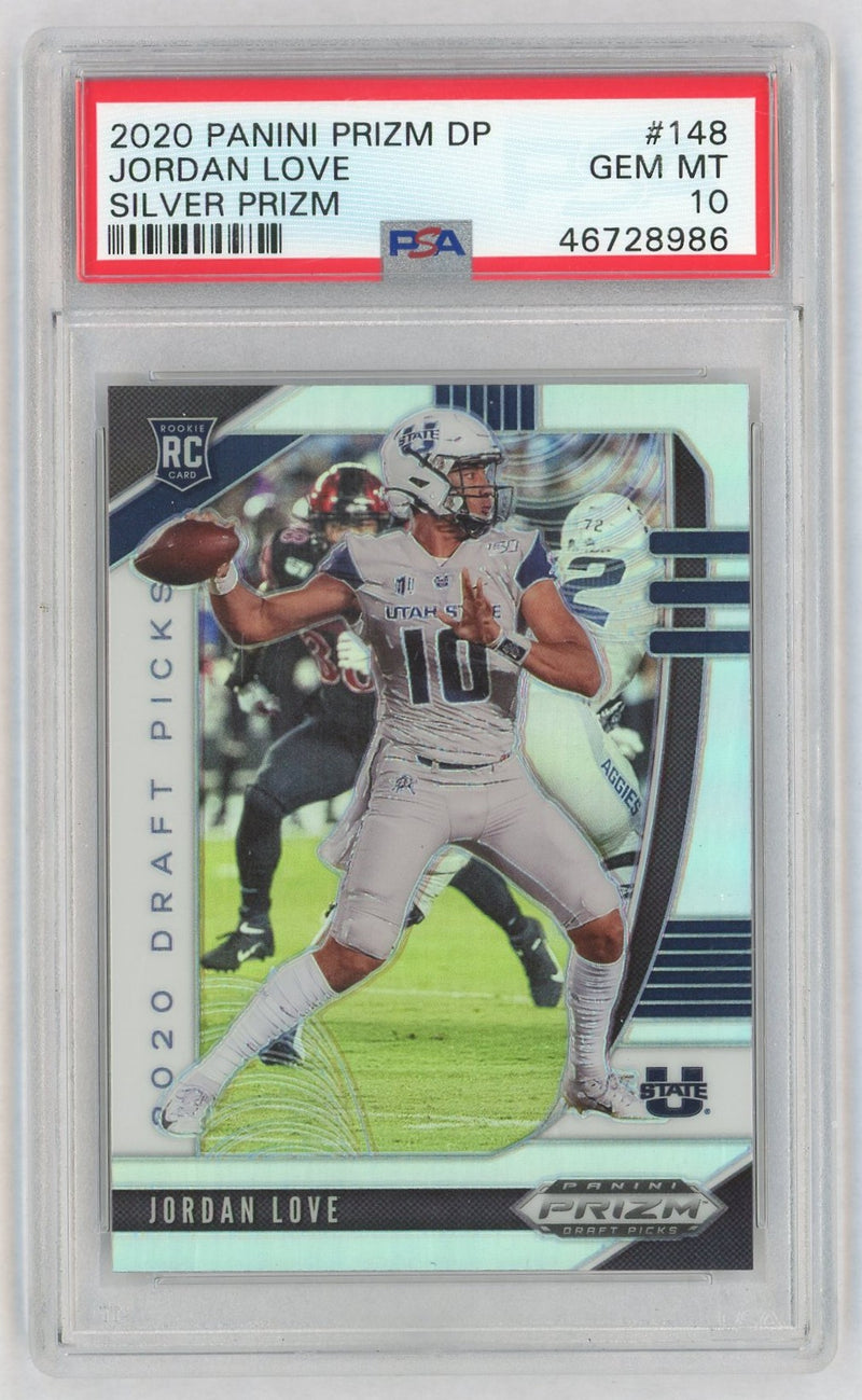 2020 Panini Prizm Draft Picks Silver Prizm Jordan Love #148 PSA 10